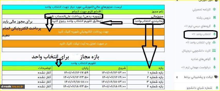 راهنمای انتخاب واحد - 1