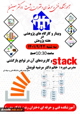 کارگاه گروه کامپیوتر 
 stack وکاربردهای آن در توابع بازگشتی