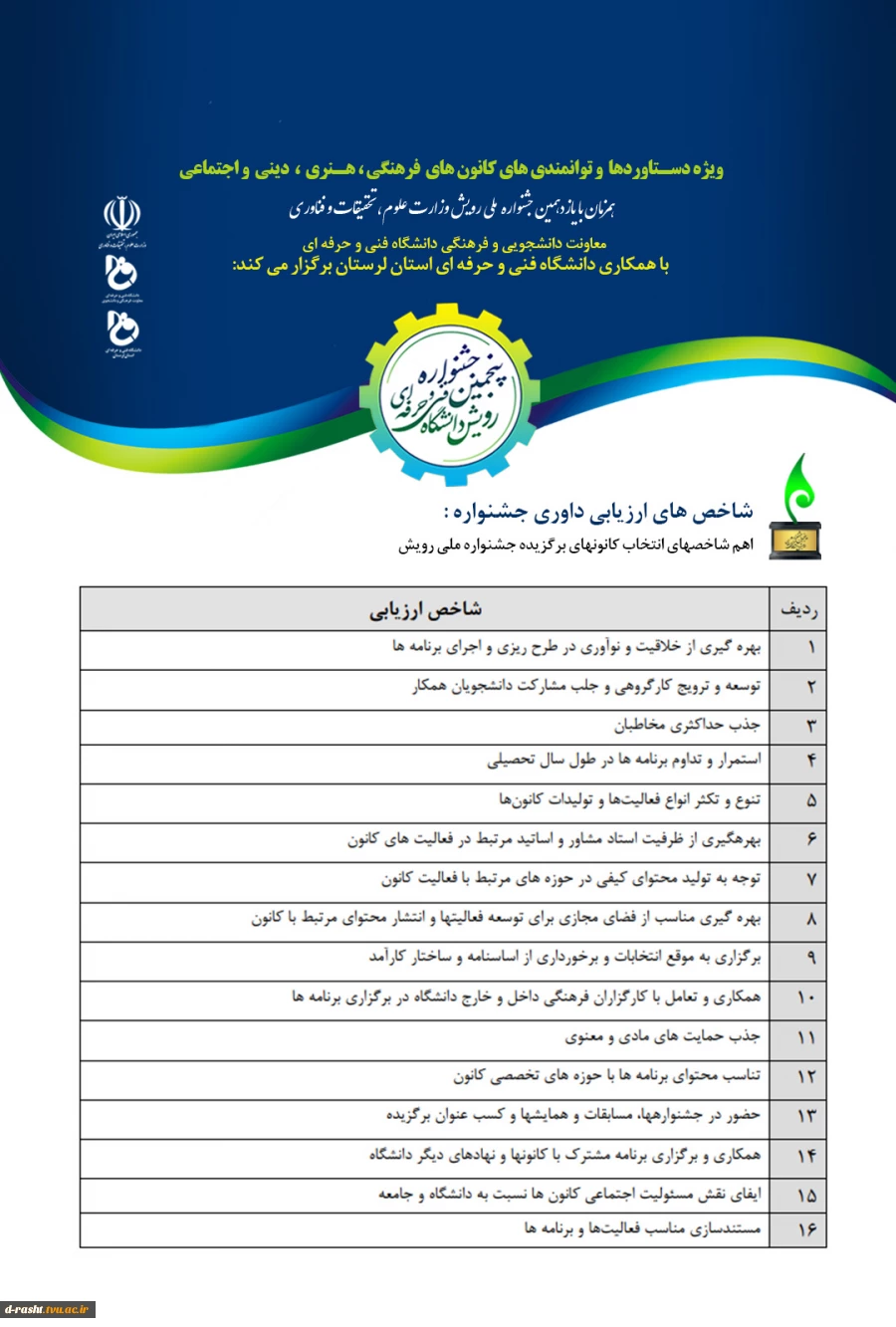 پنجمین جشنواره رویش درون دانشگاه فنی و حرفه ای همزمان با یازدهمین جشنواره ملی رویش وزارت علوم ، تحقیقات و فناوری  5