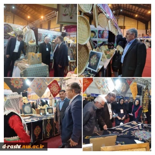 بازدید دکتر مسعود گنجی رئیس محترم  صندوق رفاه دانشجویان کشور و هیئت همراه   از غرفه آموزشکده ملی دختران رشت در  هشتمین بازارچه دانشجویی و کارآفرینی  دانشگاه ملی مهارت کشور