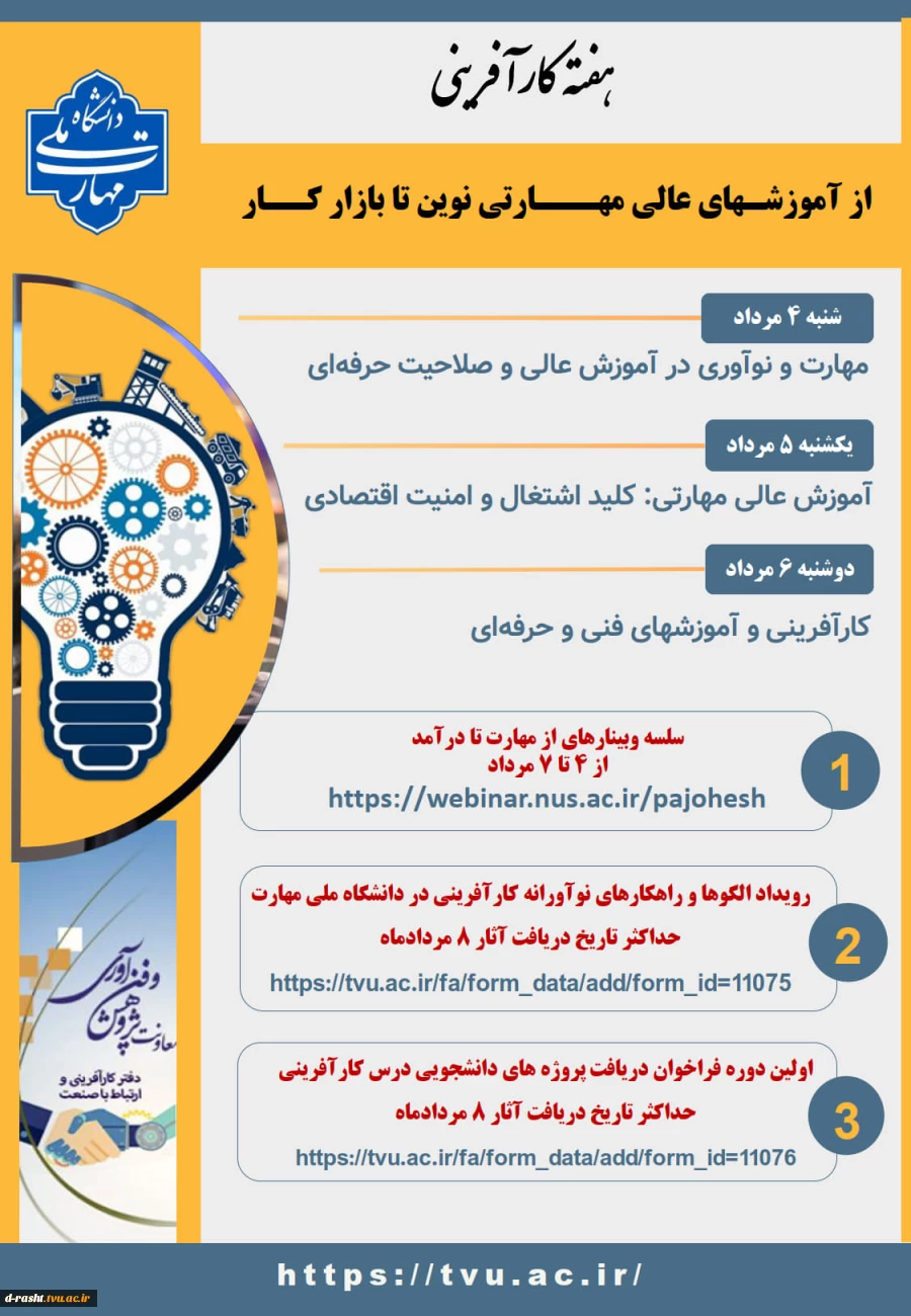 برگزاری رویداد ملی و سلسله وبینارهای آموزشی به مناسبت هفته کارآفرینی و ارتباط با صنعت 2